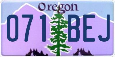 OR license plate 071BEJ