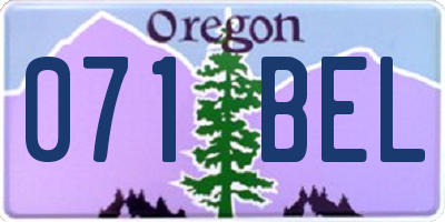 OR license plate 071BEL