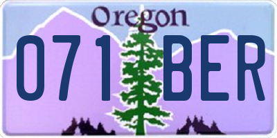 OR license plate 071BER