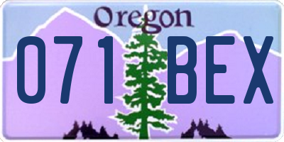 OR license plate 071BEX