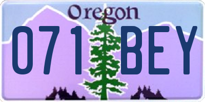 OR license plate 071BEY