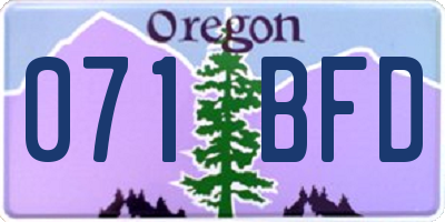 OR license plate 071BFD