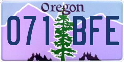 OR license plate 071BFE