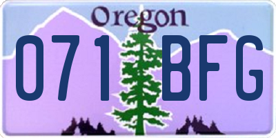 OR license plate 071BFG