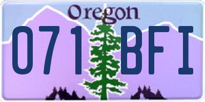 OR license plate 071BFI