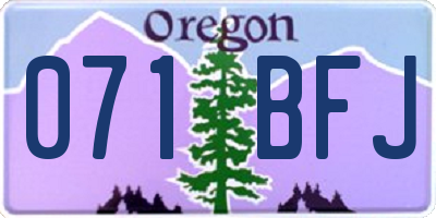 OR license plate 071BFJ