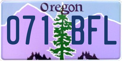 OR license plate 071BFL