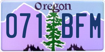 OR license plate 071BFM