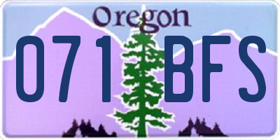 OR license plate 071BFS
