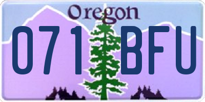 OR license plate 071BFU