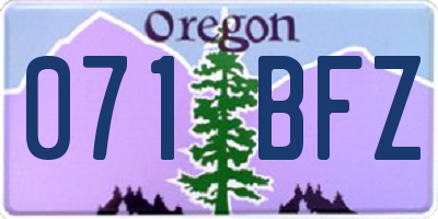 OR license plate 071BFZ