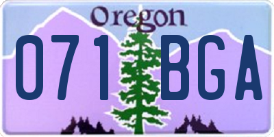 OR license plate 071BGA