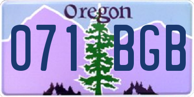 OR license plate 071BGB