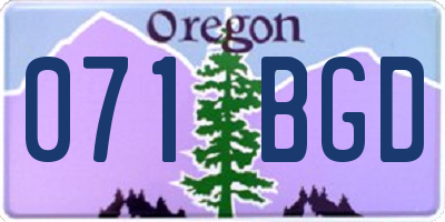 OR license plate 071BGD