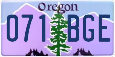OR license plate 071BGE