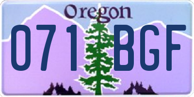 OR license plate 071BGF