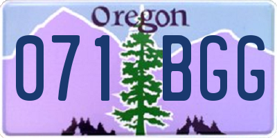 OR license plate 071BGG