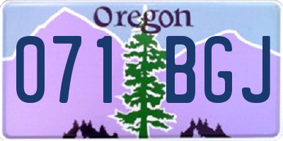 OR license plate 071BGJ