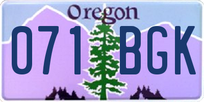 OR license plate 071BGK
