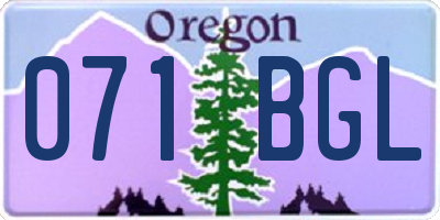 OR license plate 071BGL