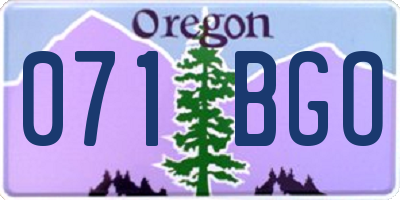 OR license plate 071BGO