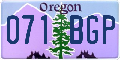 OR license plate 071BGP