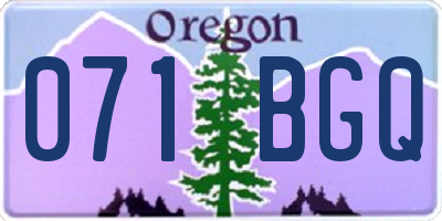 OR license plate 071BGQ