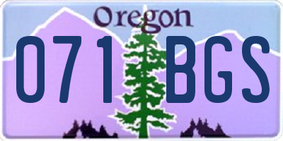 OR license plate 071BGS