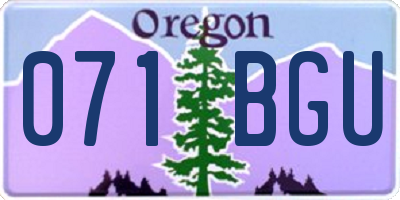 OR license plate 071BGU