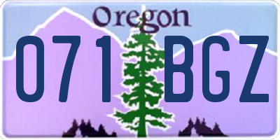 OR license plate 071BGZ
