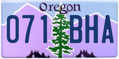 OR license plate 071BHA
