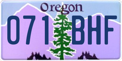 OR license plate 071BHF