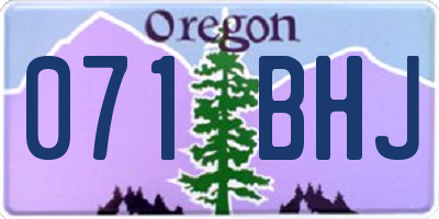 OR license plate 071BHJ