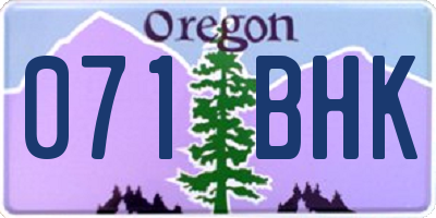 OR license plate 071BHK