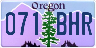 OR license plate 071BHR