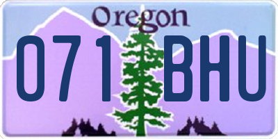 OR license plate 071BHU