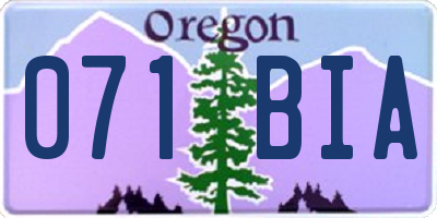 OR license plate 071BIA