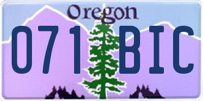 OR license plate 071BIC