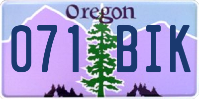 OR license plate 071BIK