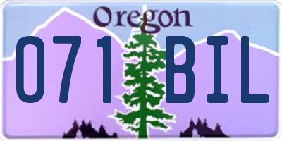 OR license plate 071BIL
