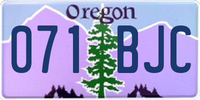 OR license plate 071BJC