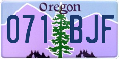 OR license plate 071BJF