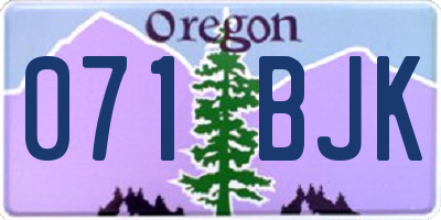 OR license plate 071BJK