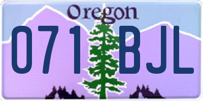 OR license plate 071BJL