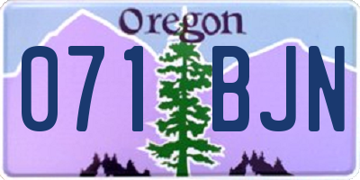 OR license plate 071BJN
