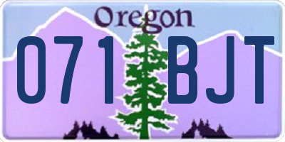OR license plate 071BJT