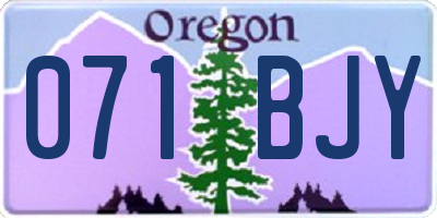 OR license plate 071BJY