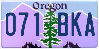 OR license plate 071BKA