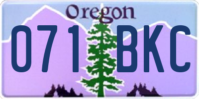 OR license plate 071BKC