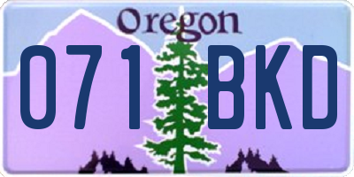 OR license plate 071BKD